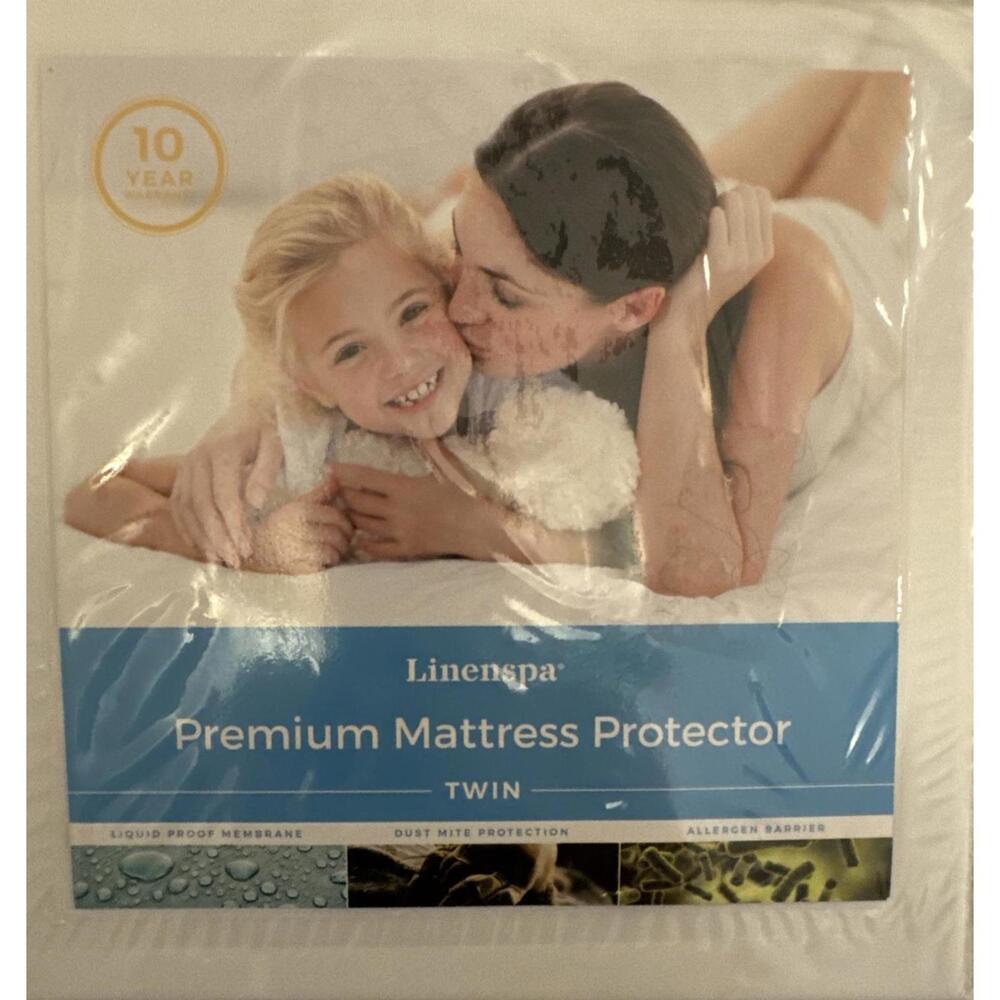 Linenspa Mattress Protector Twin Liquid Proof Membrane Dust Mite Protection NEW
